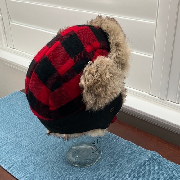 GoodFellow & Co. Plaid Faux Fur Men's Trapper Hat - Picture 3 of 8